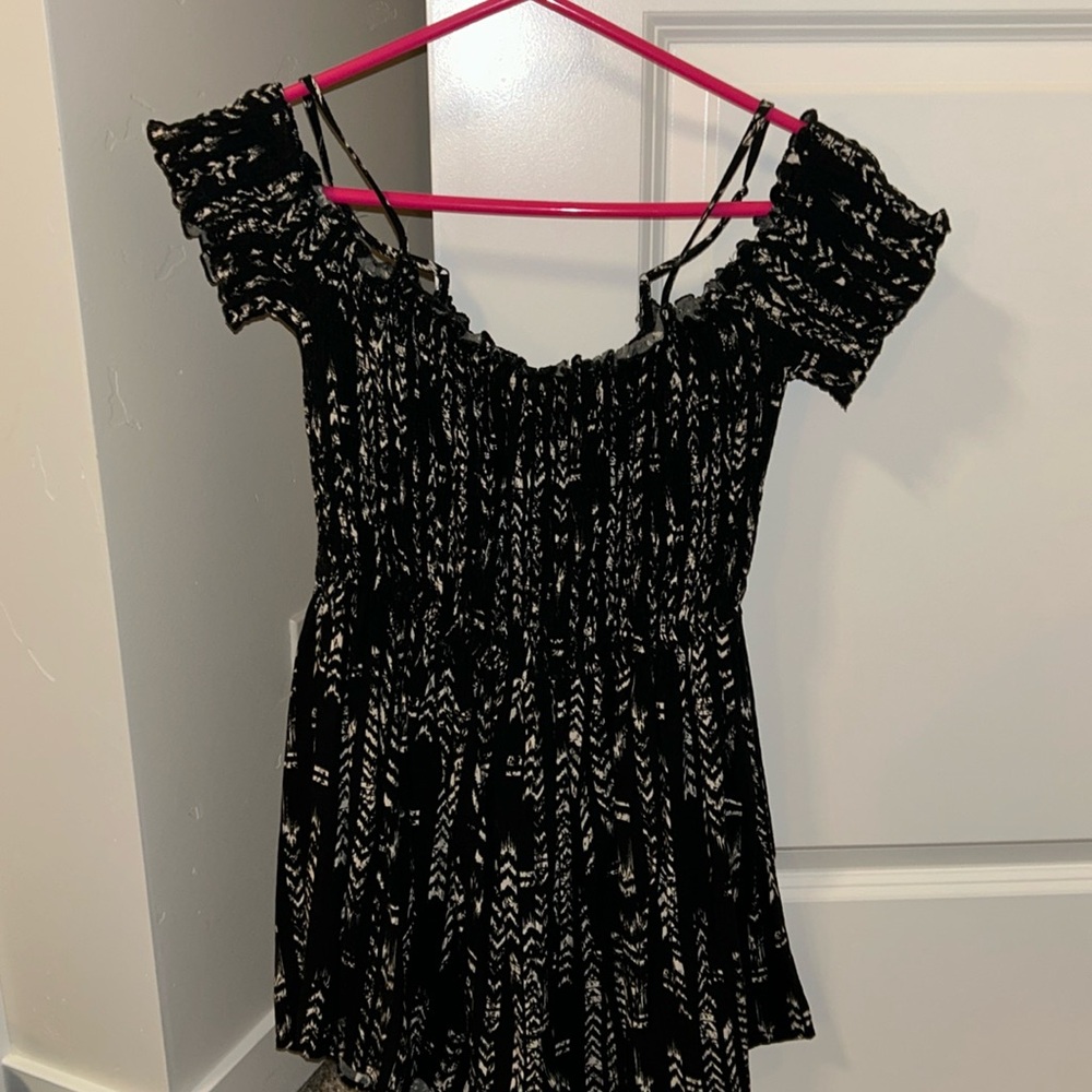 black and white romper